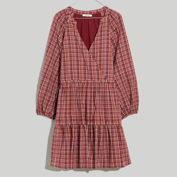 MADEWELL Seersucker Wrap Mini Dress Size XL - Picture 3 of 15